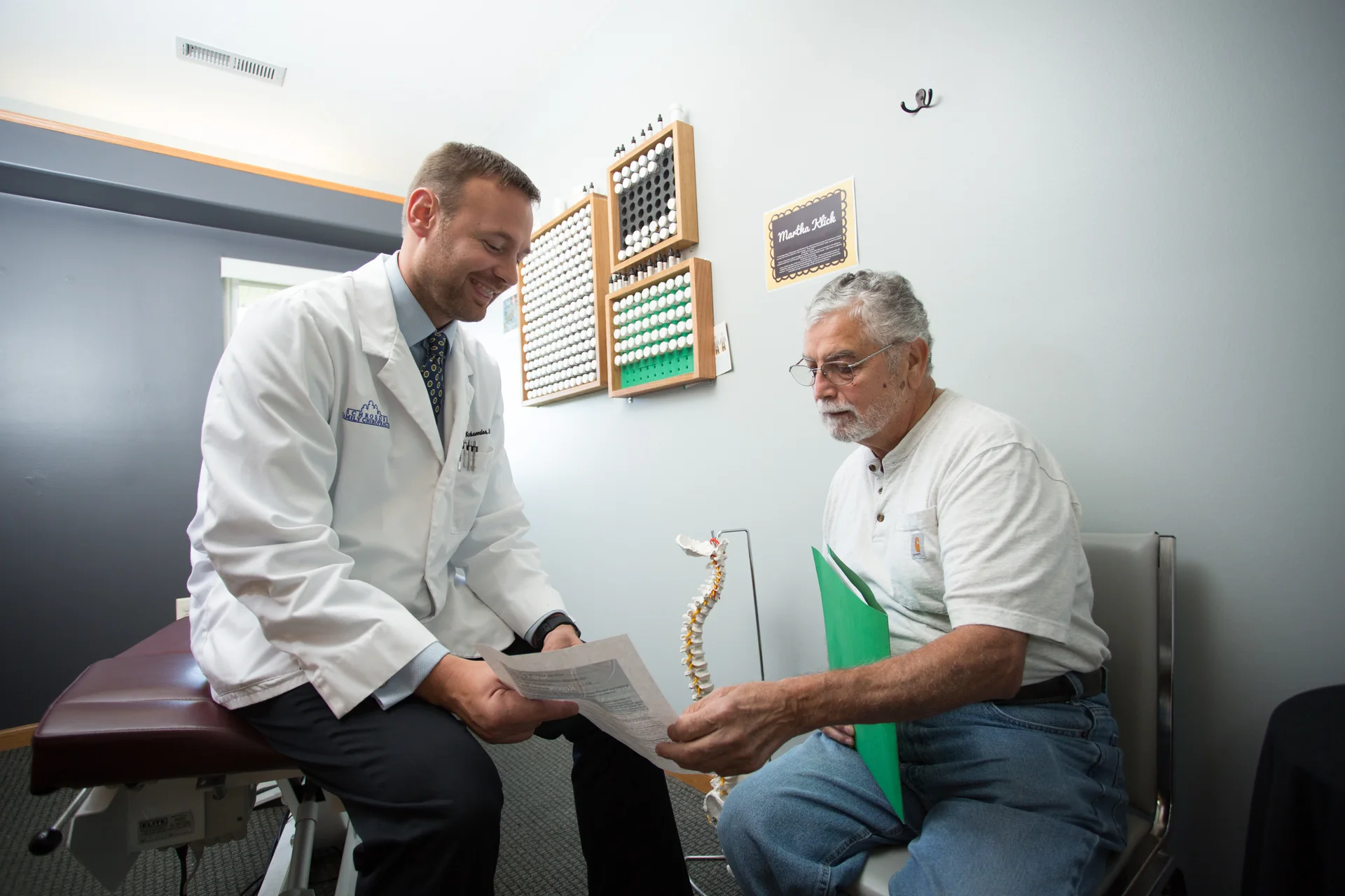 A consultation conversation at Schroeder Family Wellness Clinic